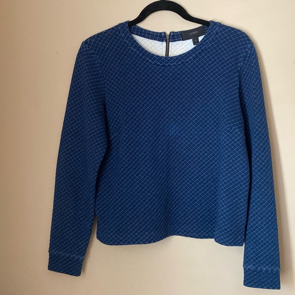JCREW Quilted Indigo Sweater. Size S. NWOT - Picture 4 of 8